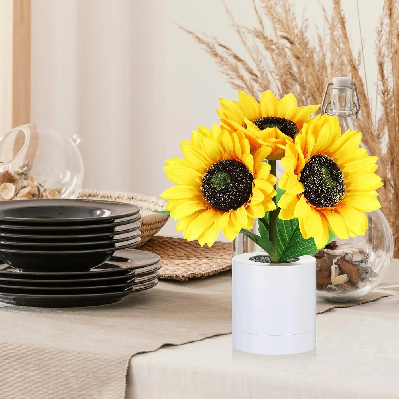 Maliben | Sunflower Lamp Artificial Sunflower In Pot With Led Lights For Valentine's Day, Mother's Day And Birthday Gifts