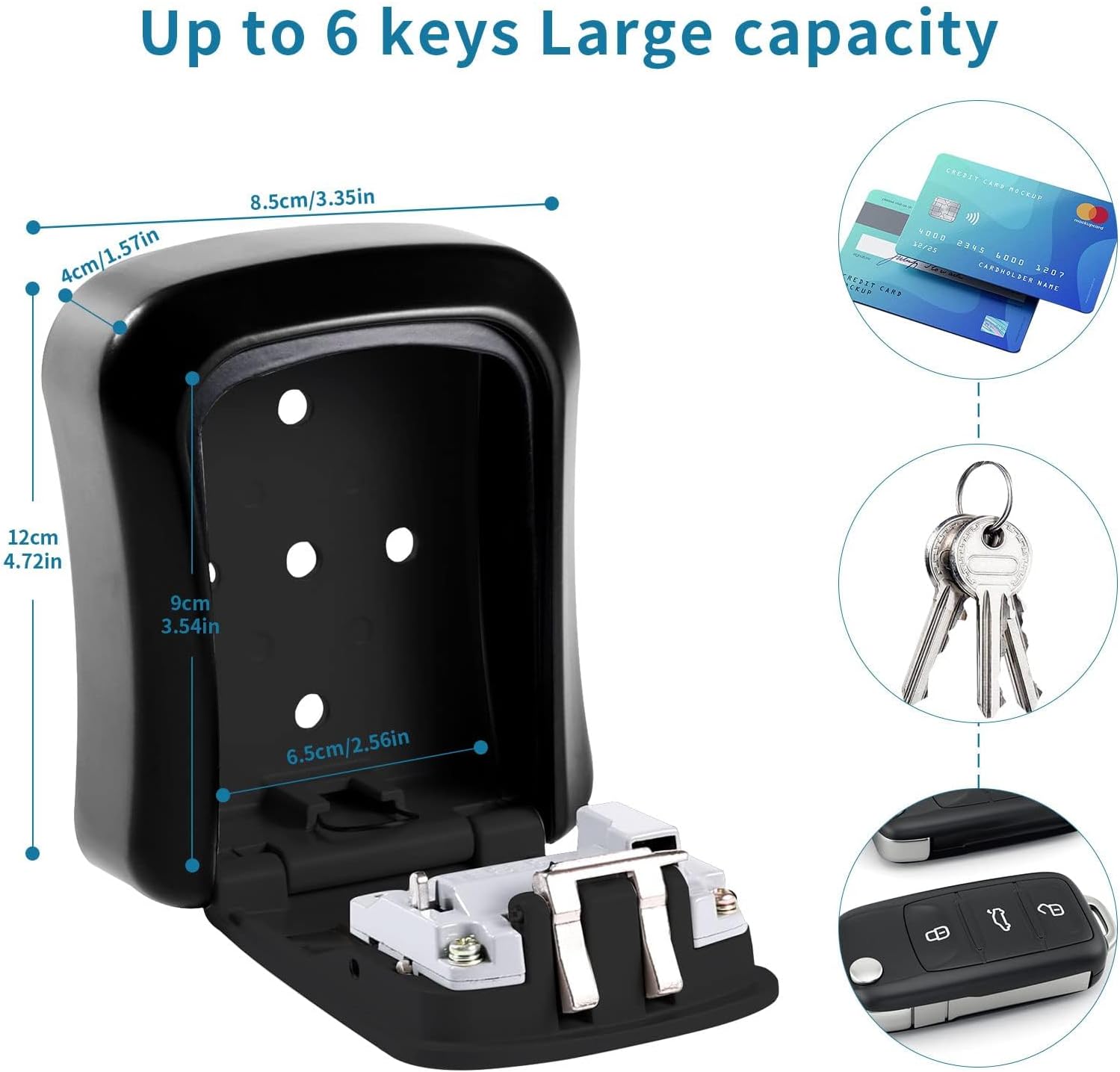 Maliben | Key Safe Wall Mounted-Key Lock Box With 4 Digit Combination