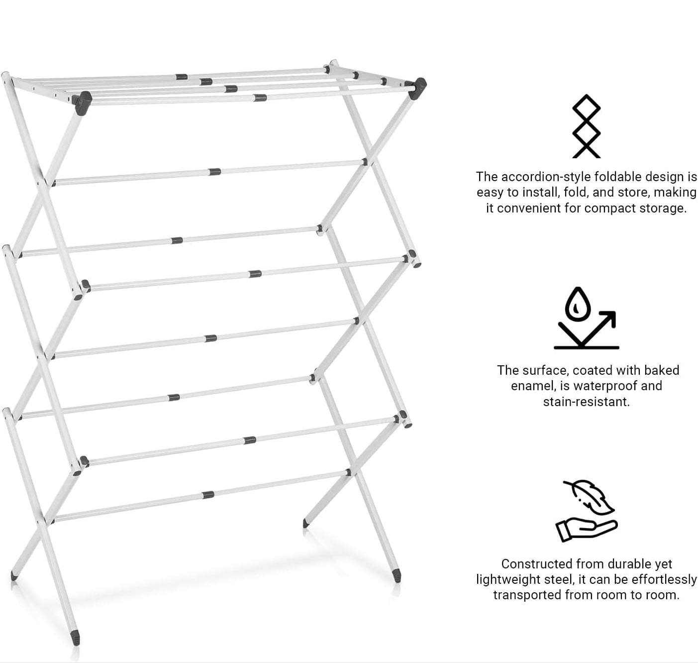 Maliben | 3-Tier Foldable Clothes Drying Rack – Drymate