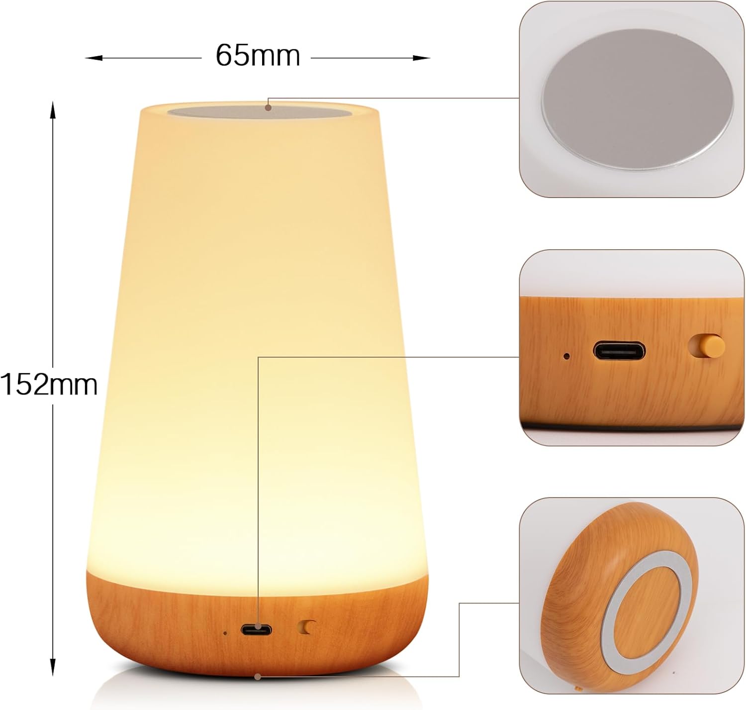 Maliben | Night Light, Led Touch Bedside Table Lamp, 13 Rgb Colours Changing