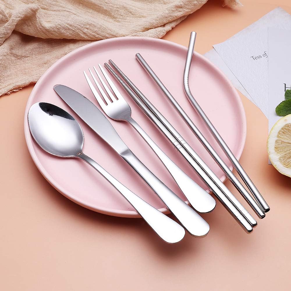 Maliben | Cutlery Set Gocutlery | 4-Piece For On The Go | Stainless Steel & Bpa-Free | With Transport Case