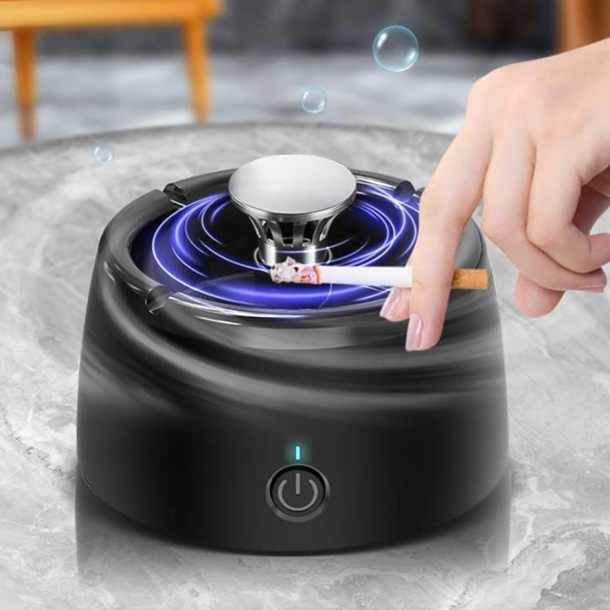 Maliben Odorless Smoke-Free Ashtray - Portable Smoke Catcher with Scent Filter