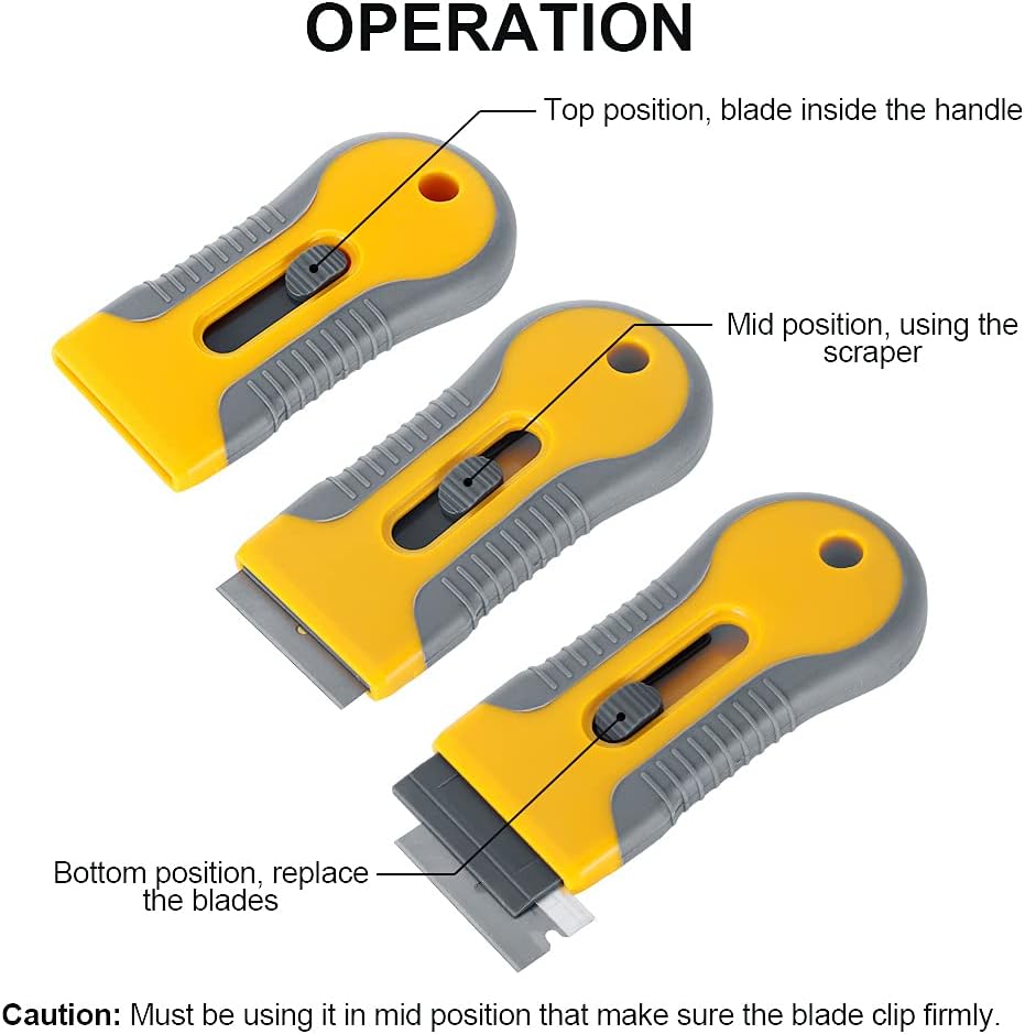 Maliben | Hob Scraper - Premium Razor Blade Scraper Cleaner With 20pcs Replacement Blades