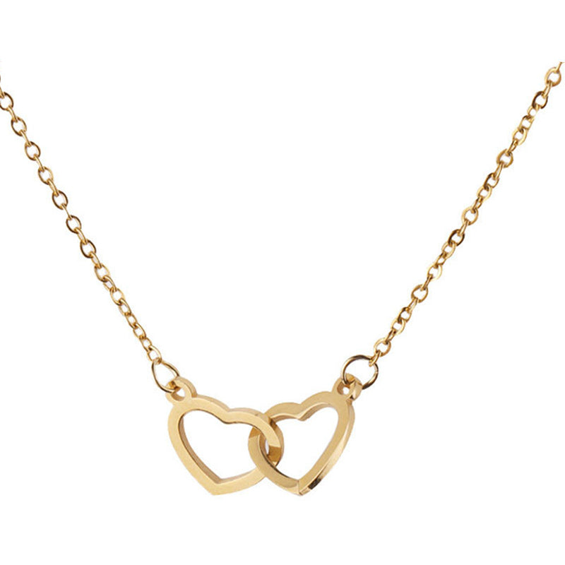 Maliben | Two Hearts Necklace With Rotating Rose Gift Box