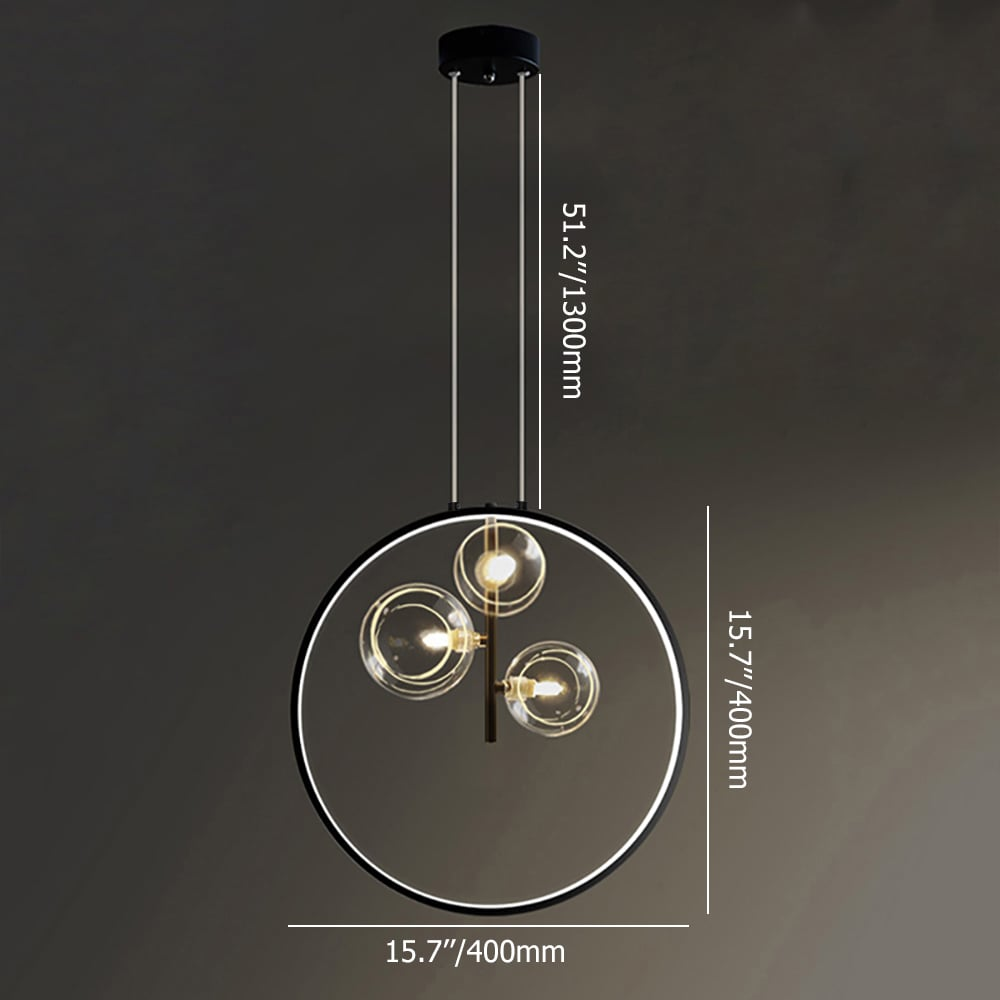 Maliben | Minimalist Glass Ball Pendant Light Black