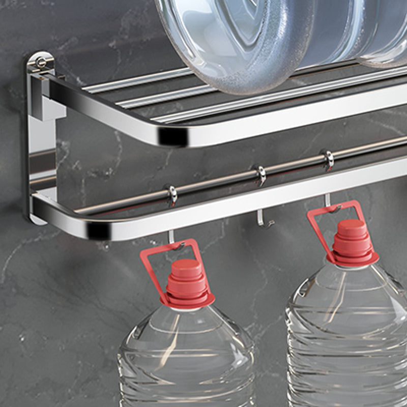 Maliben | Polished Chrome Modern Bathroom Accessory Set In Stainless Steel With Bath Shelf/Towel Bar