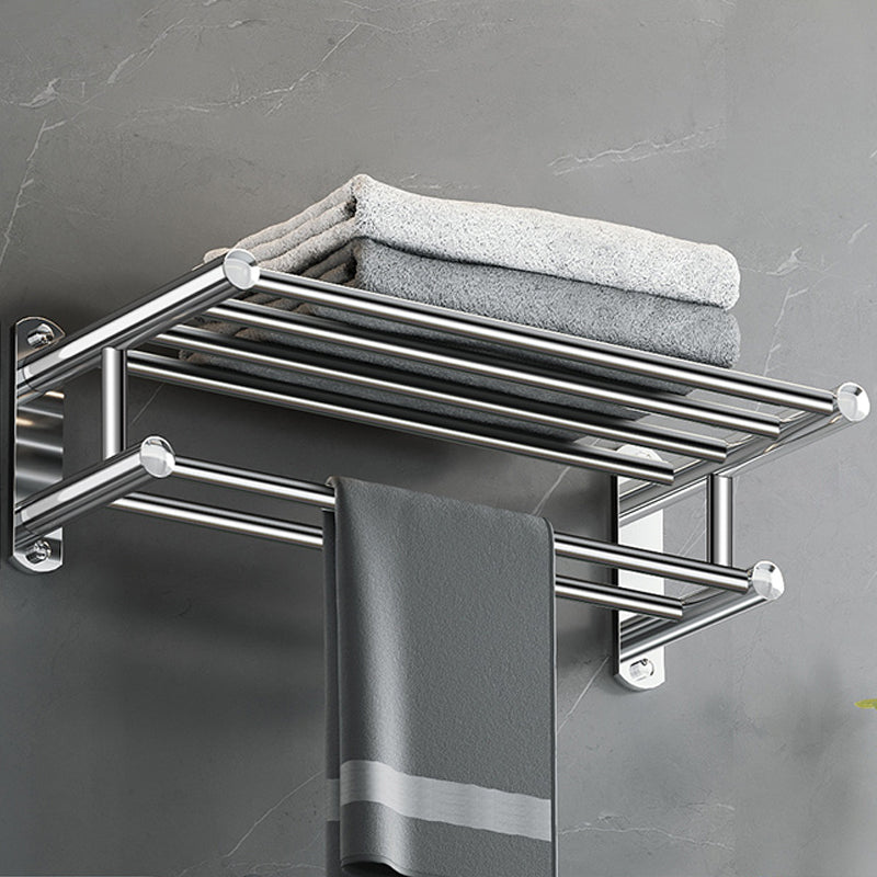 Maliben | Polished Chrome Modern Bathroom Accessory Set In Stainless Steel With Bath Shelf/Towel Bar