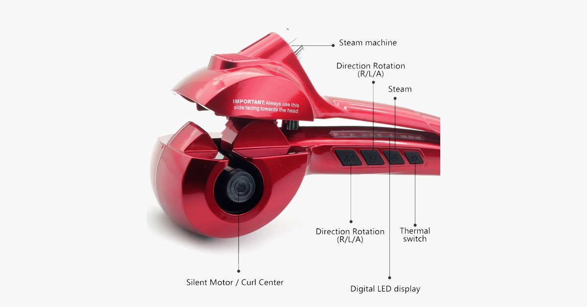 Maliben | New Generation Ceramic Automatic Hair Steam Curler – Curls For Beach Waves And Much More