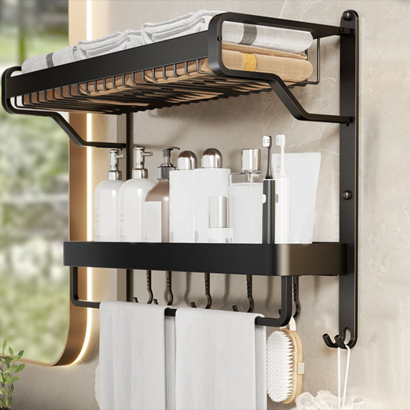 Maliben | Modern Bathroom Set Matte Black Bathroom Shelf Towel Holder Bathroom Accessories Set