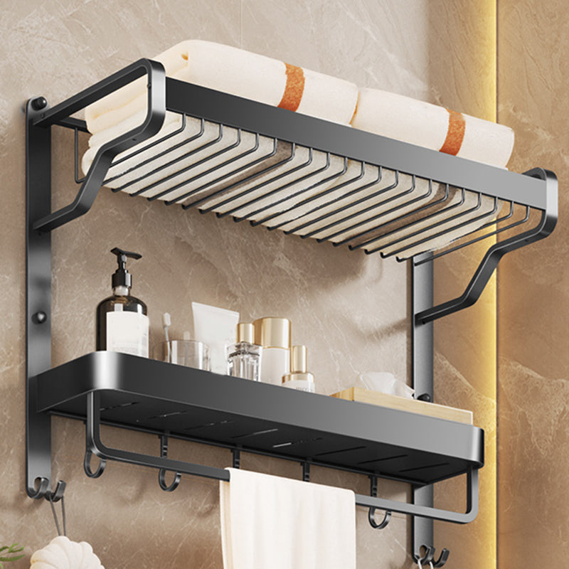 Maliben | Modern Bathroom Set Matte Black Bathroom Shelf Towel Holder Bathroom Accessories Set