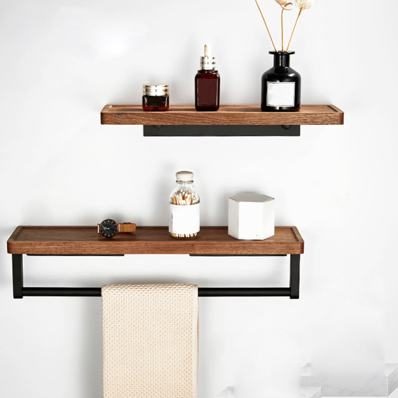 Maliben | Wood And Aluminum Bath Accessory Set Black Bathroom Accessory Kit