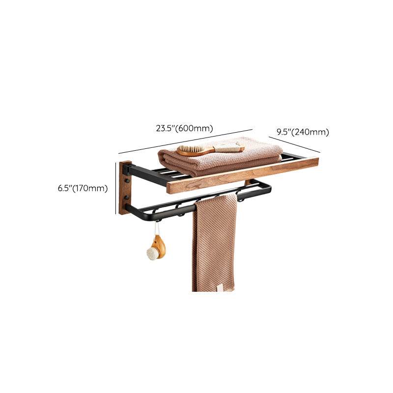 Maliben | Wood And Aluminum Bath Accessory Set Black Bathroom Accessory Kit