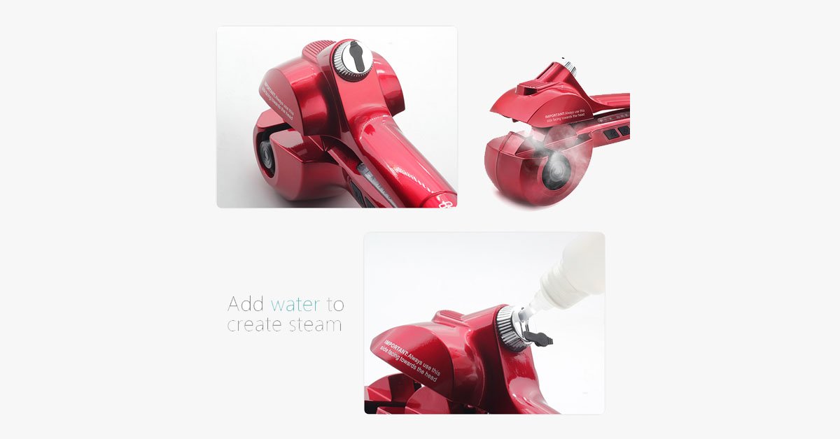Maliben | New Generation Ceramic Automatic Hair Steam Curler – Curls For Beach Waves And Much More