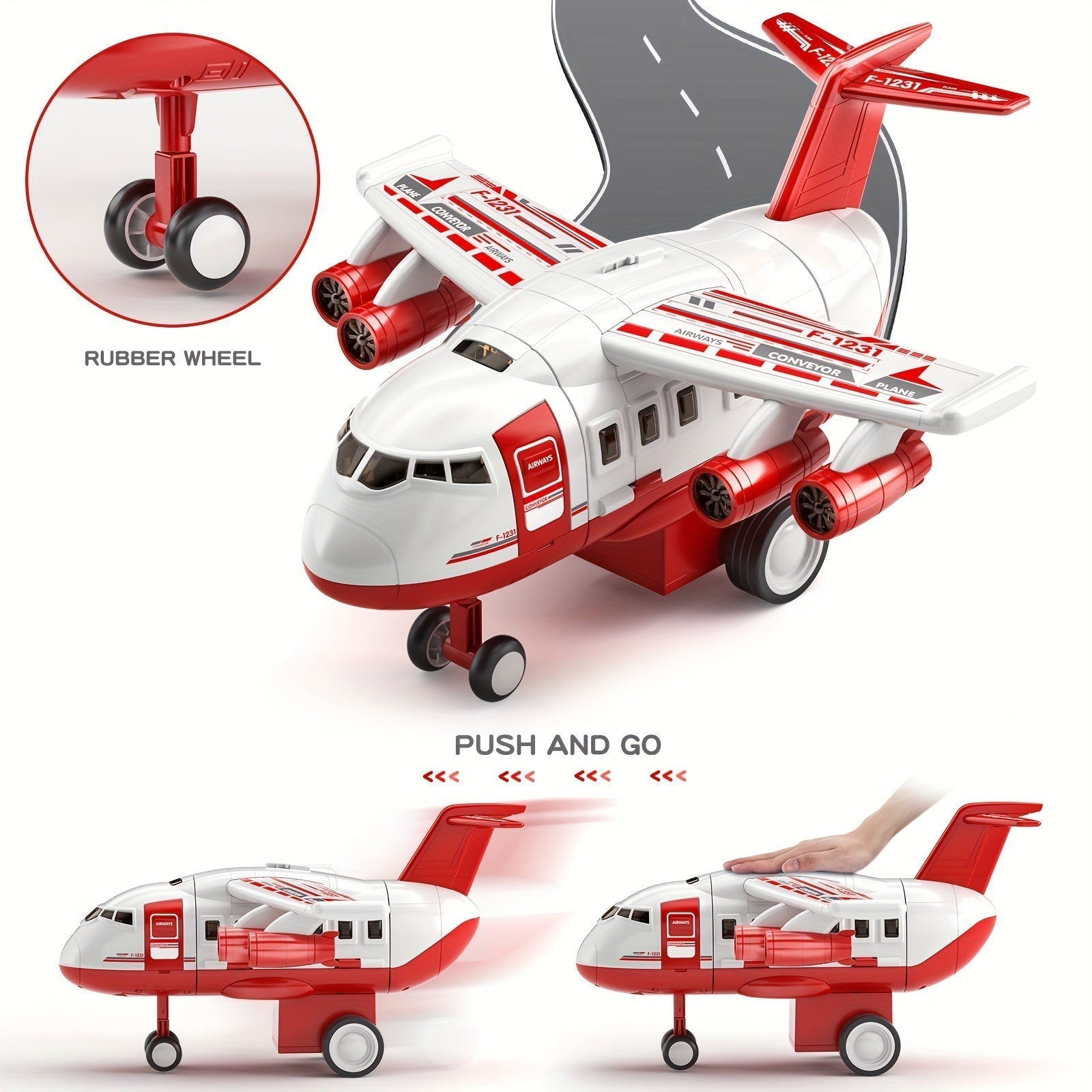 Maliben | Skyrescue | Adventurous Play Fun - Airplane And Fire Truck Playset With Play Mat