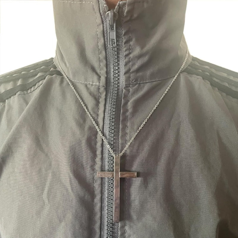 Maliben | Retractable Toothpick Necklace With Stainless Steel Cross Pendant