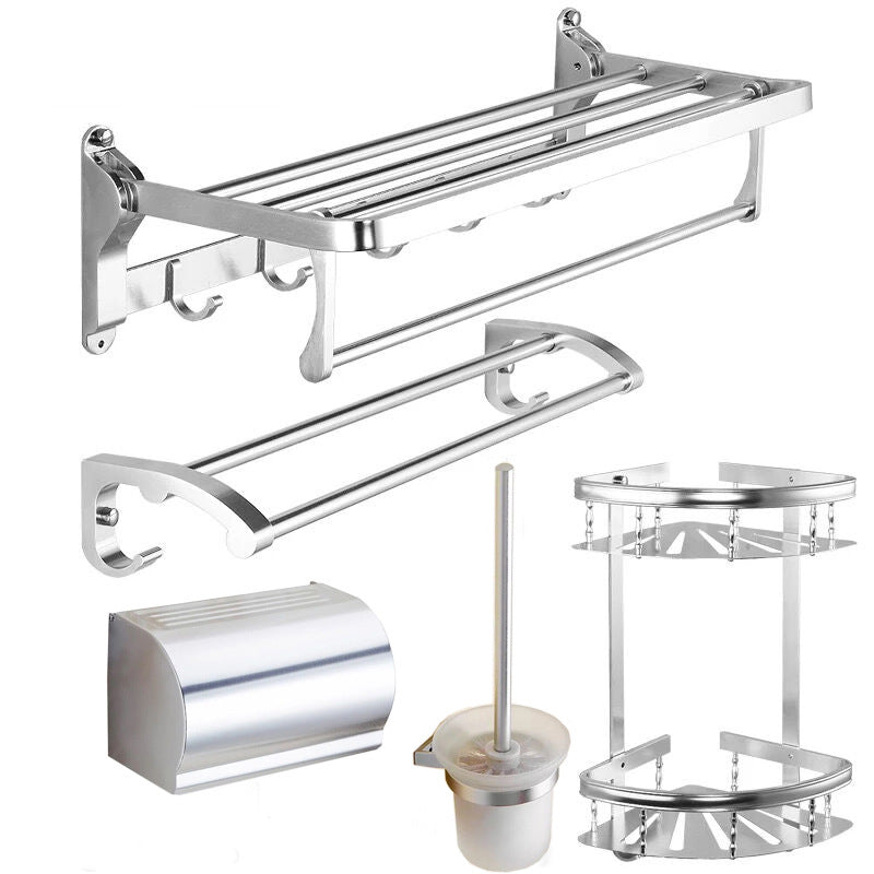 Maliben | Modern 5/6-Piece Bathroom Accessory Set With Bathroom Shelf/Robe Hooks/Towel Bar