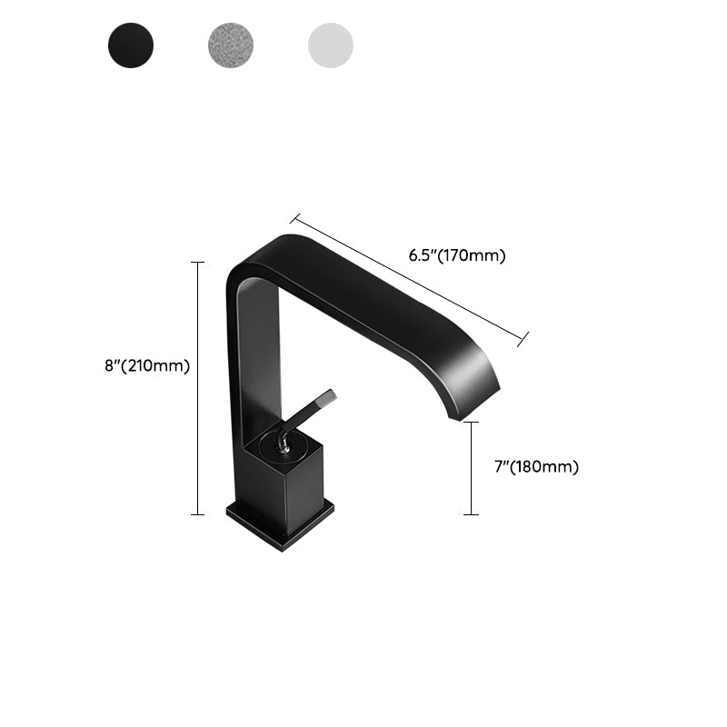 Maliben | Waterfall Spout Widespread Sink Faucet Modern Metal Widespread Sink Faucet
