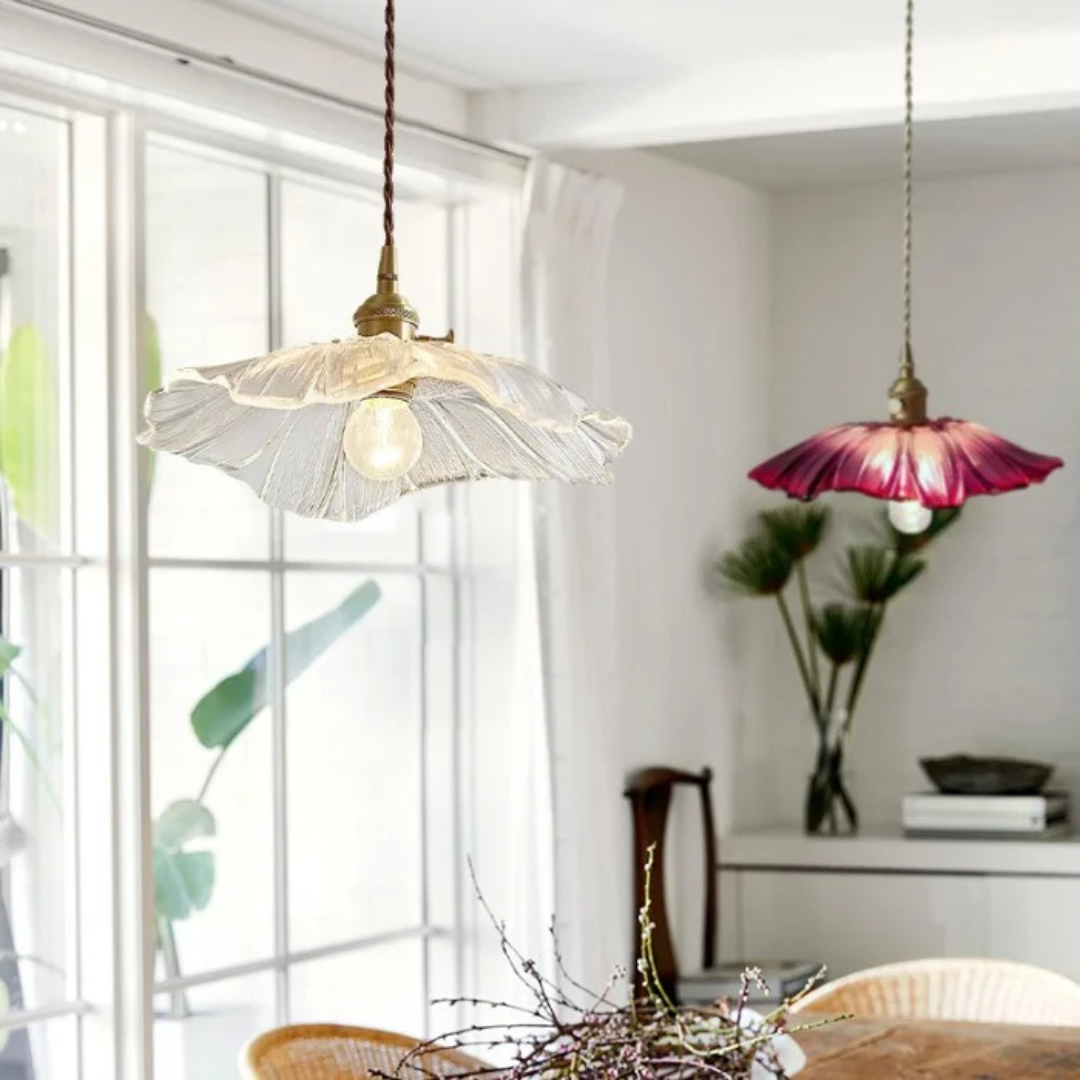 Maliben | Retro Lotus Glass Pendant Lamp