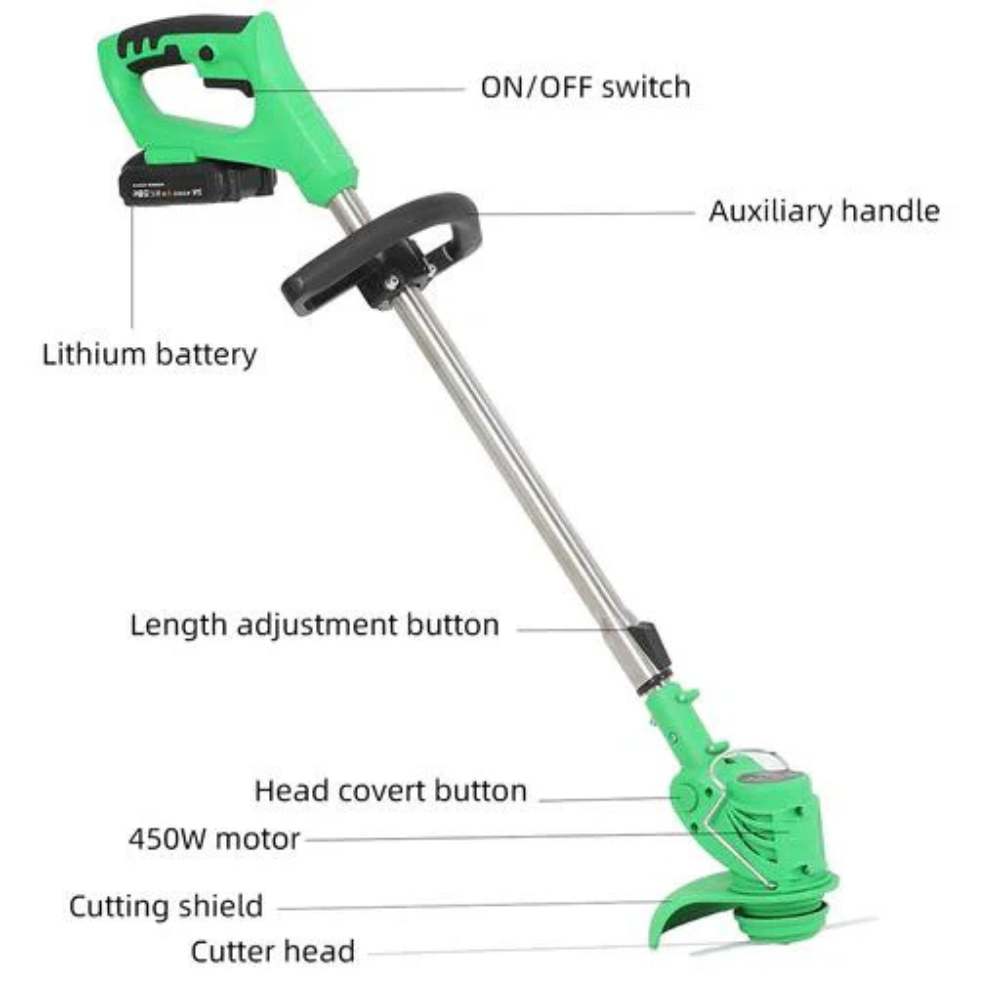 Maliben | Cordless Grass Trimmer With Adjustable Cutting Width For Lawn Care & Garden Maintenance