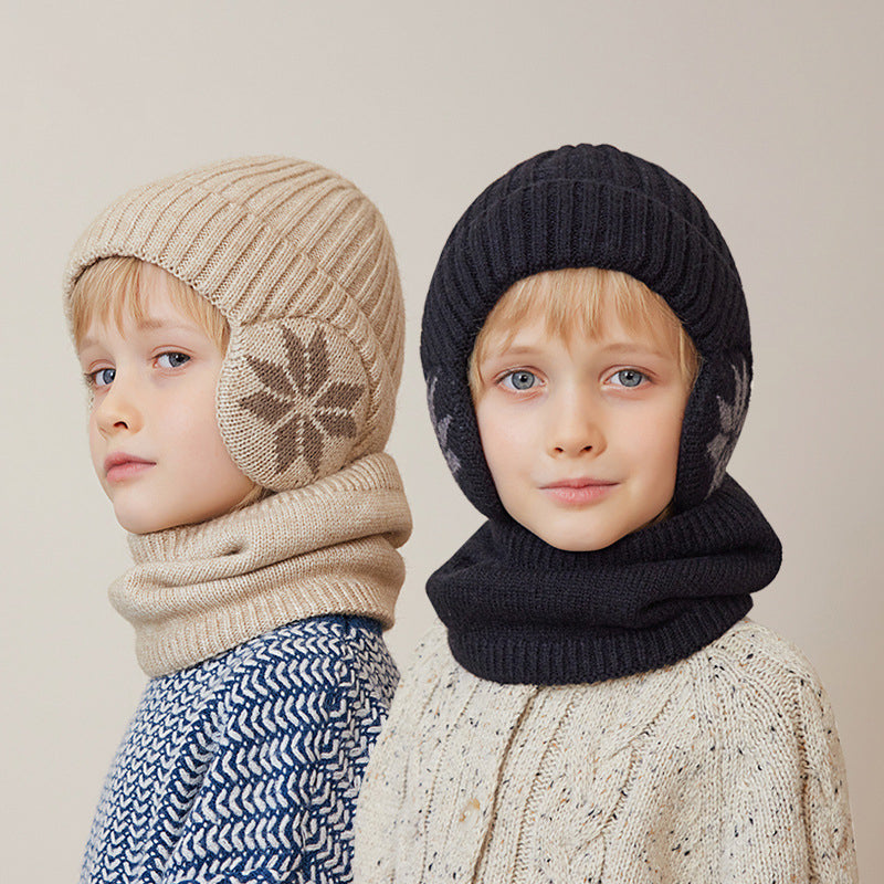Maliben | Kids Winter Fleece Scarf Suit Knit Hat