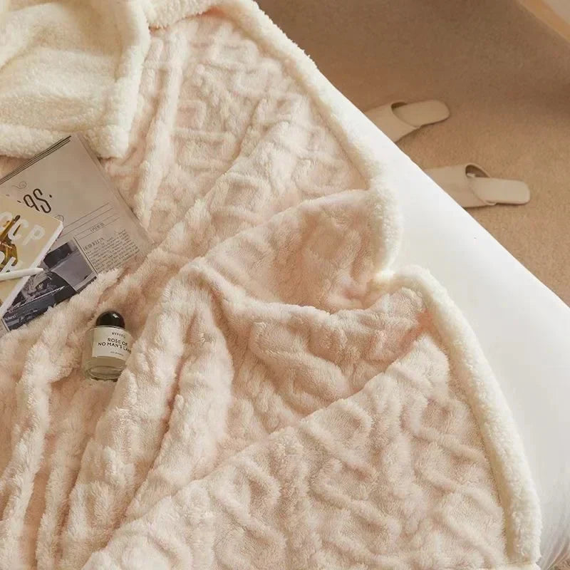Maliben | Thick Lambswool Winter Fleece Blanket - Luxycozy