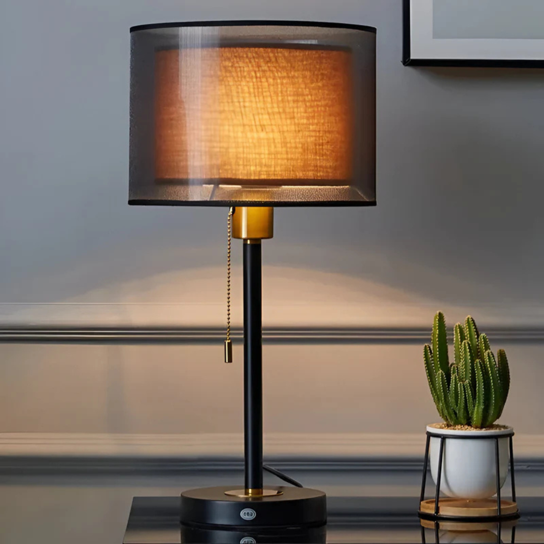 Maliben | Table Lamp With Double Fabric Shade