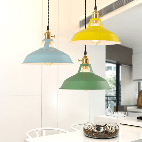 Maliben | Vintage Pastel Pendant Lamp - Metallic Elegance - Soft Ambiance
