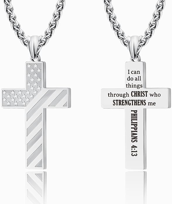 Maliben | Ironpride Cross American Flag Cross Necklace