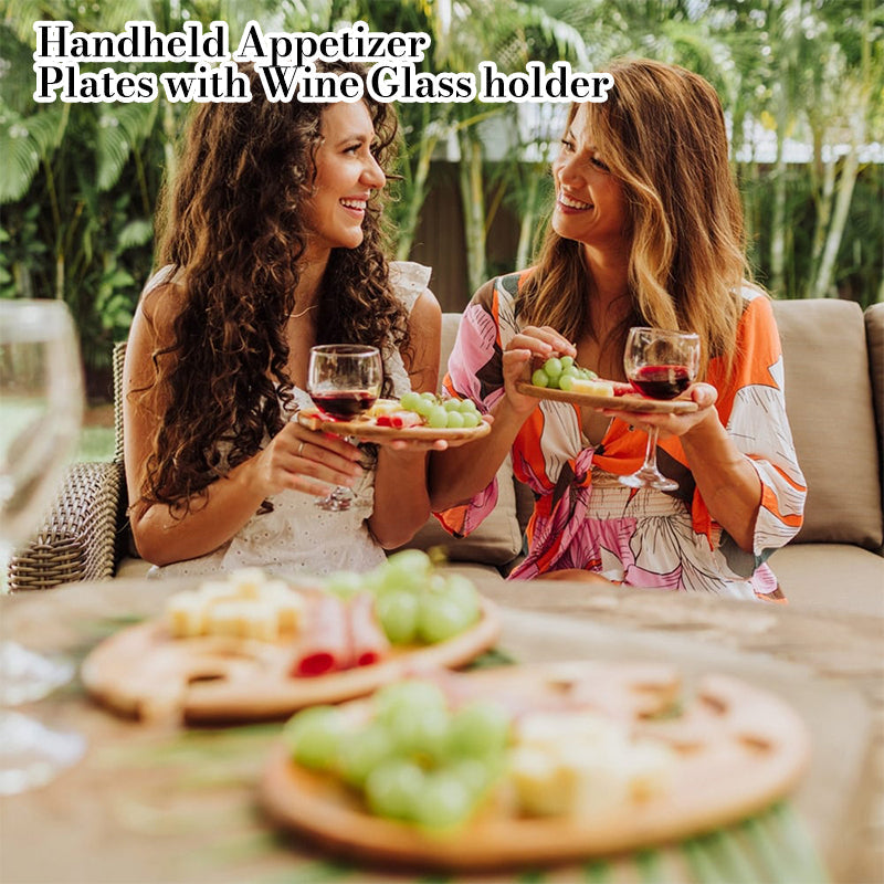 Maliben | Appetizer Plate With Wine Glass Holder
