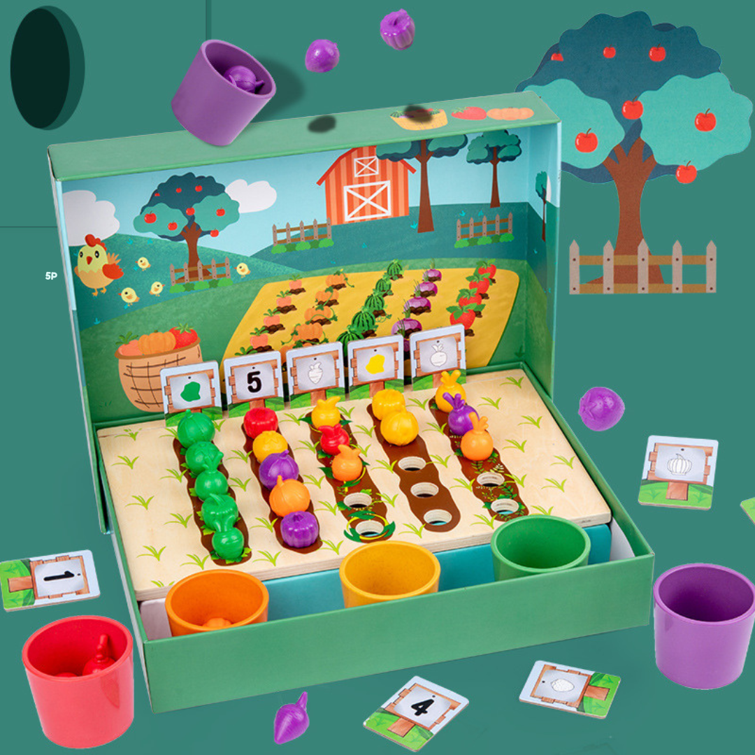 Maliben | Montessori Colors & Numbers Farm Learning Game