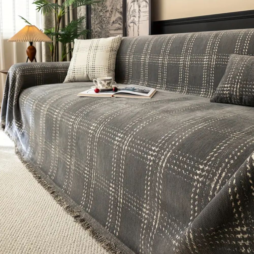 Maliben | Chesterfield Plaid Sofa Cover