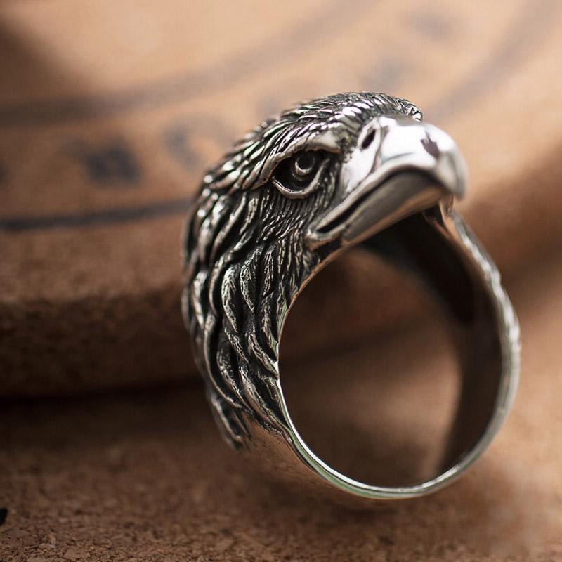 Maliben Men's Eagle Ring — Detailed Statement Biker Ring