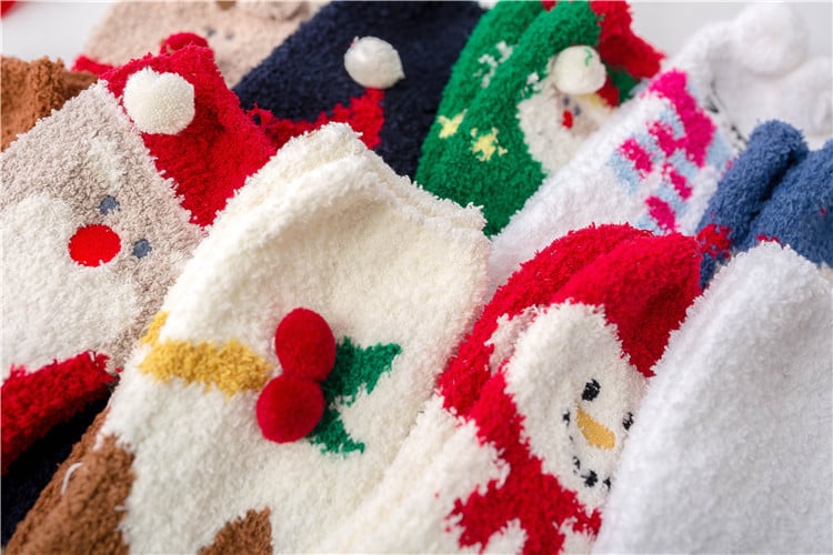 Maliben | Christmas Socks In Gift Box Design | Plush House & Cuddle Socks | Universal Size