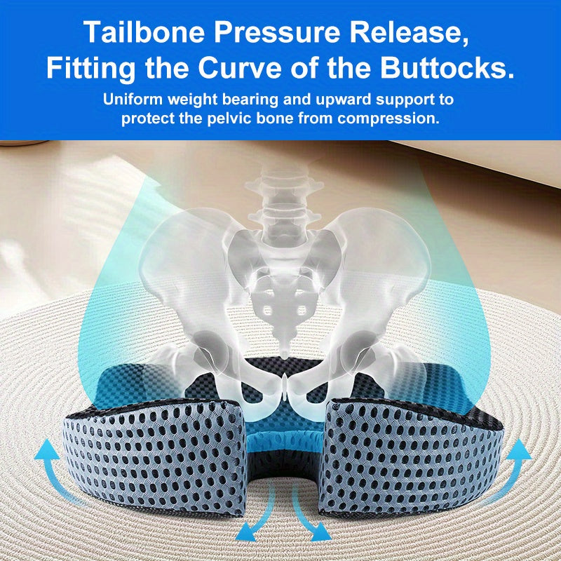 Maliben | Ergonomic Seat Cushion Triacomfort | Triangular Shape With Memory Foam | Breathable & Pressure-Relieving | For Car & Office