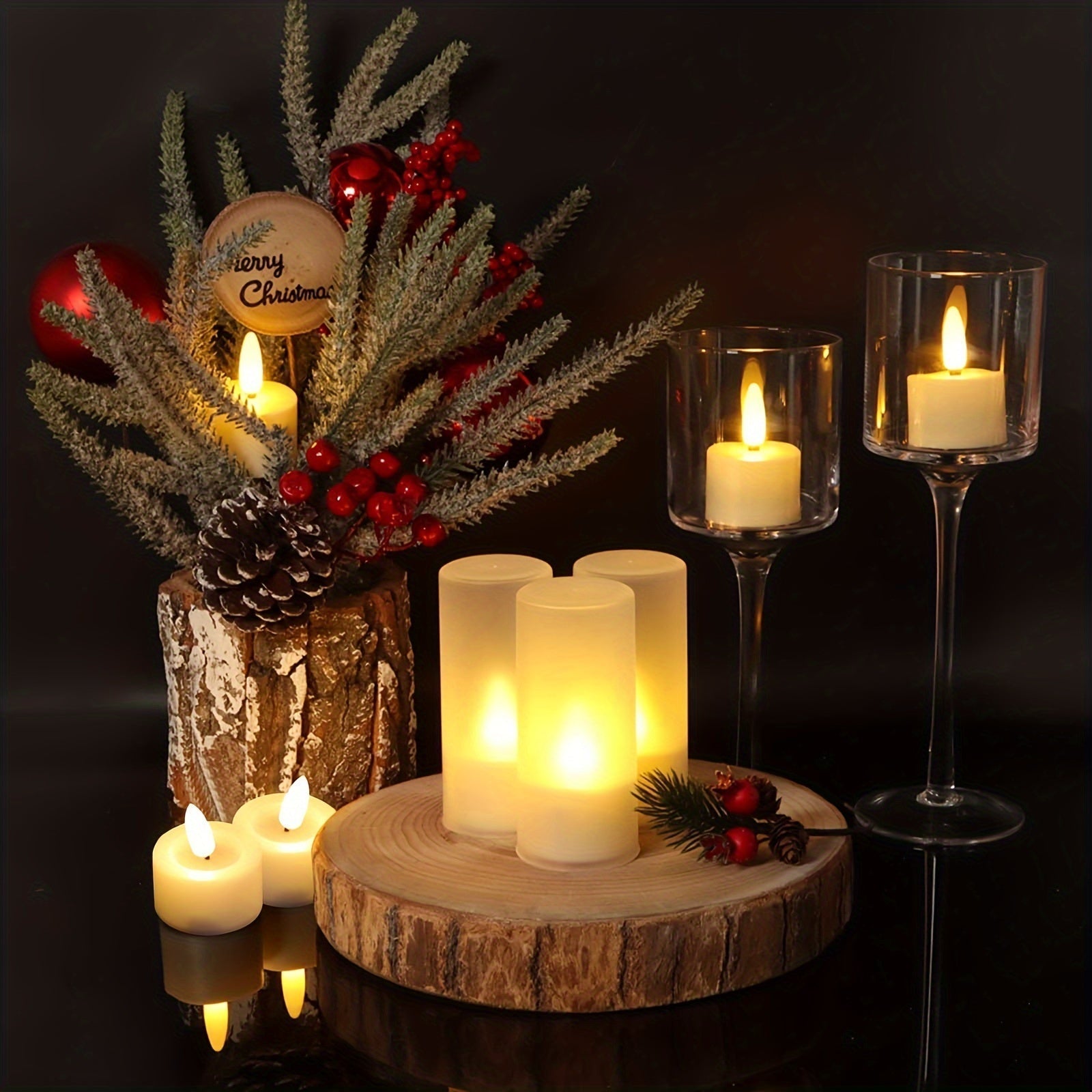 Maliben | Set Of 6 Flameless Tea Lights With Remote - Flickering For Cozy Evenings