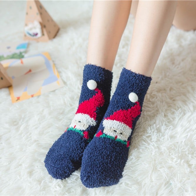 Maliben | Christmas Socks In Gift Box Design | Plush House & Cuddle Socks | Universal Size