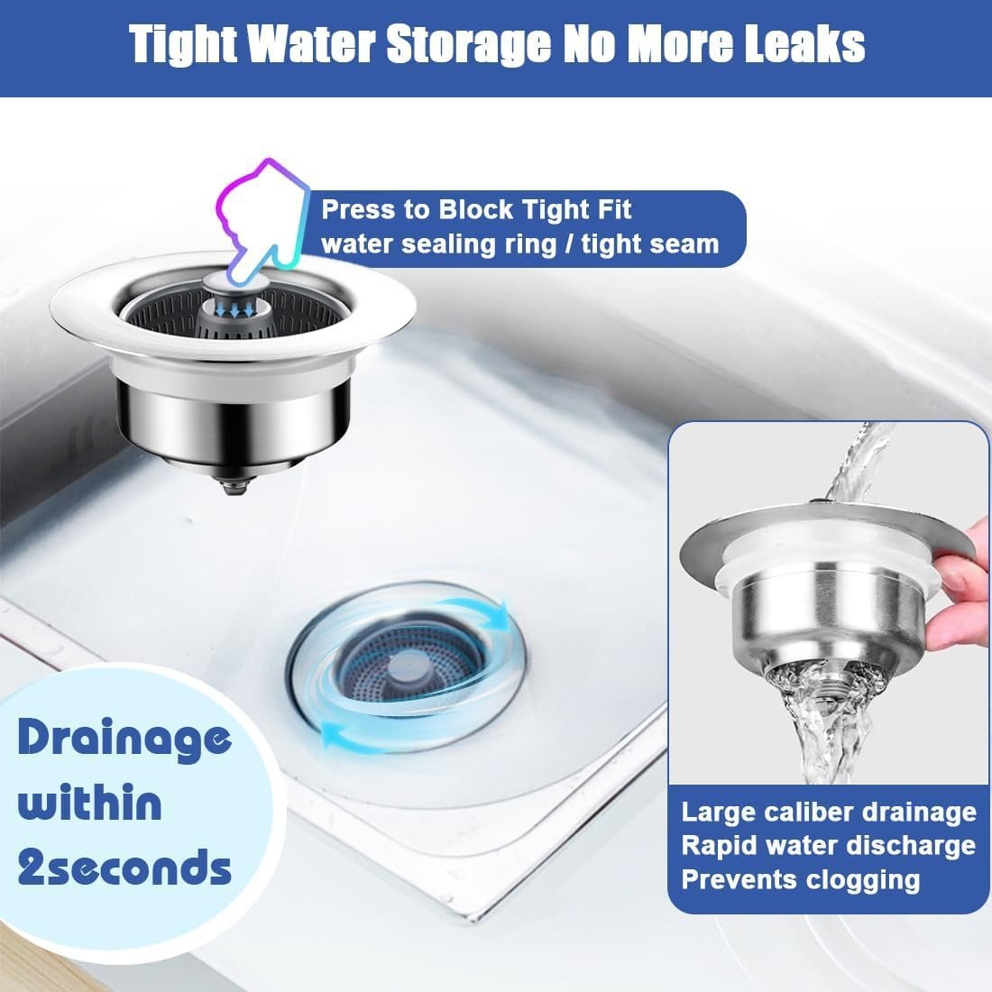 Maliben | New Upgraded Sink Bounce Core Drain Strainer