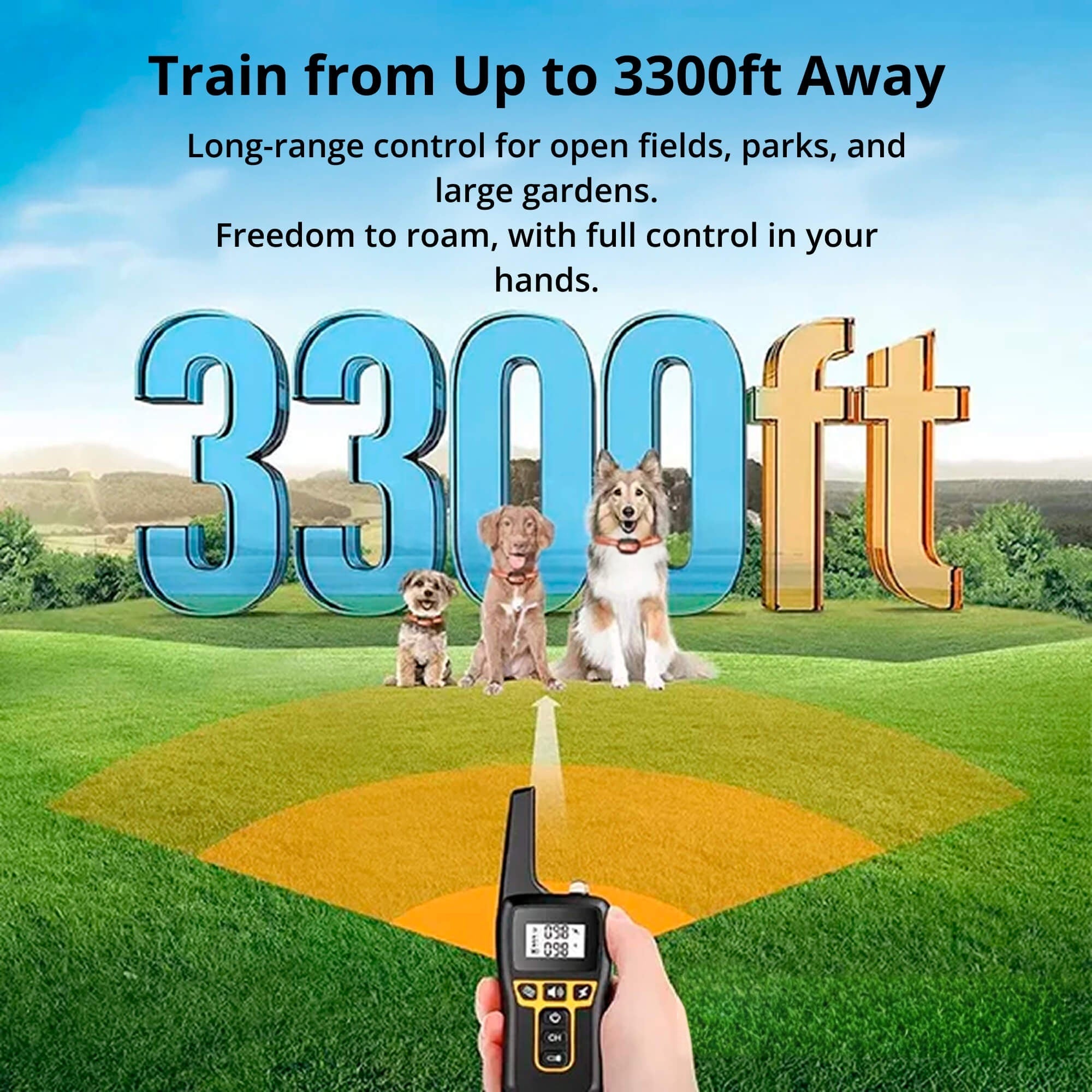 Maliben | 1000m Waterproof Dog Training Collar | Rechargeable, Remote Control & Adjustable for Small, Medium, and Large Dogs