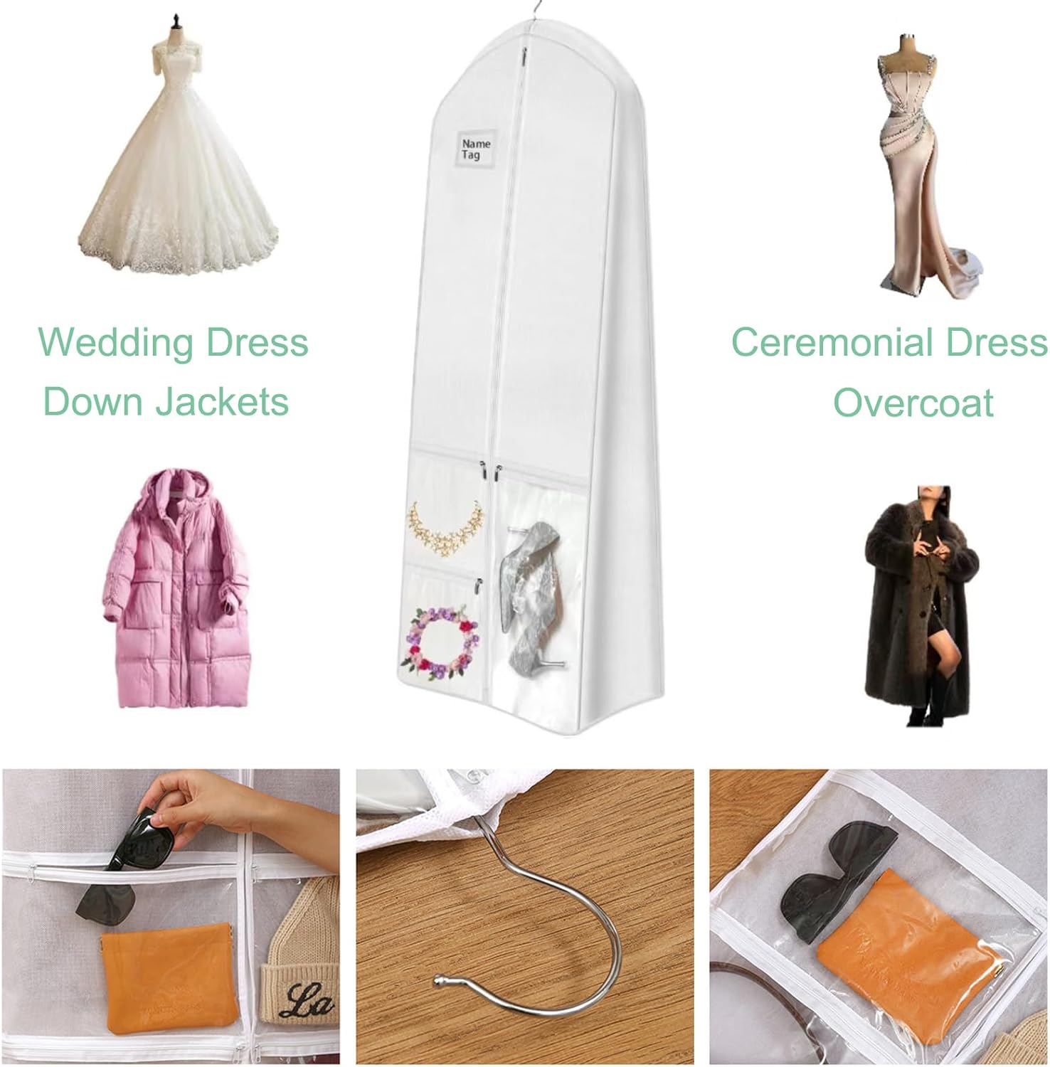 Maliben | Long Wedding Dress Storage Set – Dustproof Wedding Dress Bag (1+1 Free)