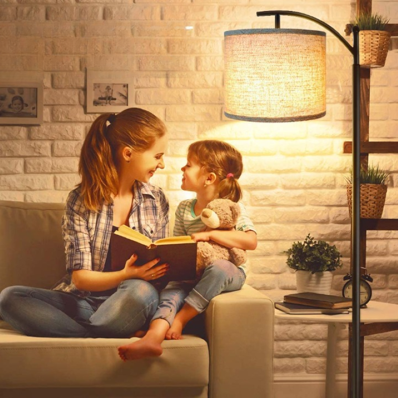 Maliben Floor lamp with 3 color temperatures LED bulb, floor lamp high industrial...