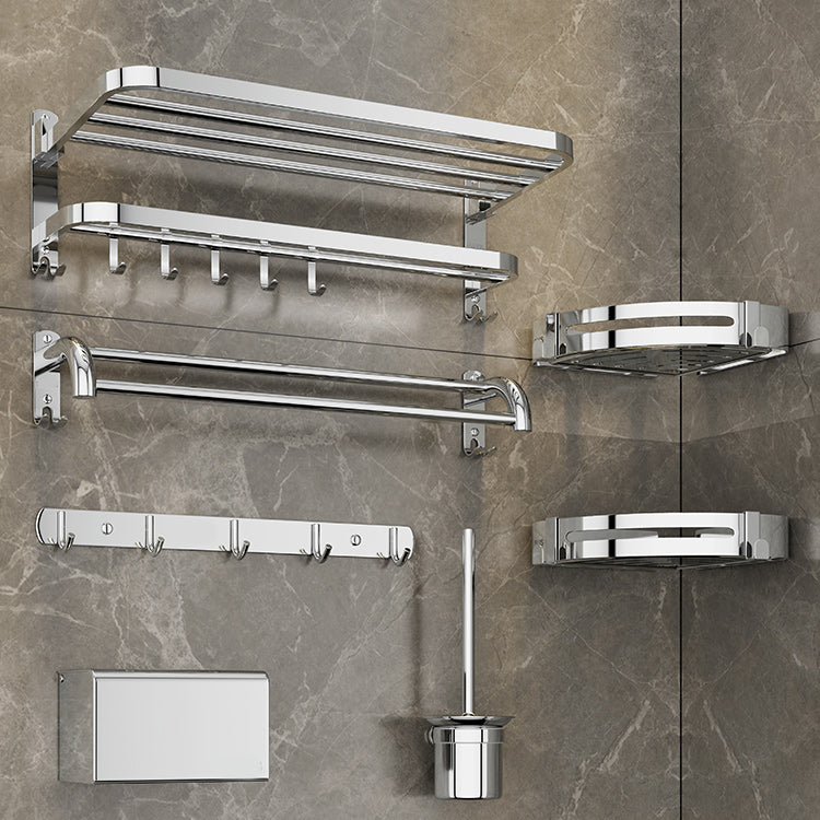 Maliben | Contemporary Bathroom Accessory Set Made Of Chrome-Plated Stainless Steel With Bathrobe Hooks/Towel Rail