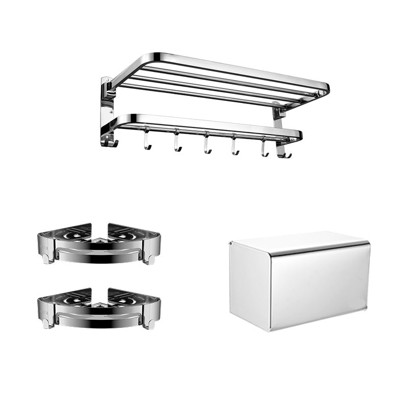 Maliben | Contemporary Bathroom Accessory Set Made Of Chrome-Plated Stainless Steel With Bathrobe Hooks/Towel Rail