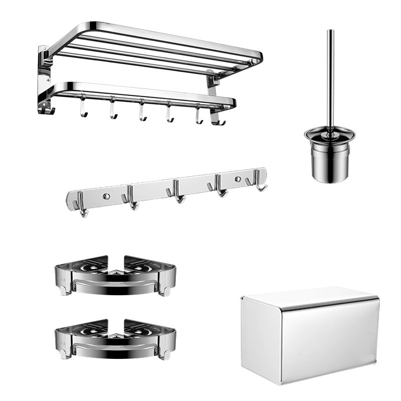 Maliben | Contemporary Bathroom Accessory Set Made Of Chrome-Plated Stainless Steel With Bathrobe Hooks/Towel Rail
