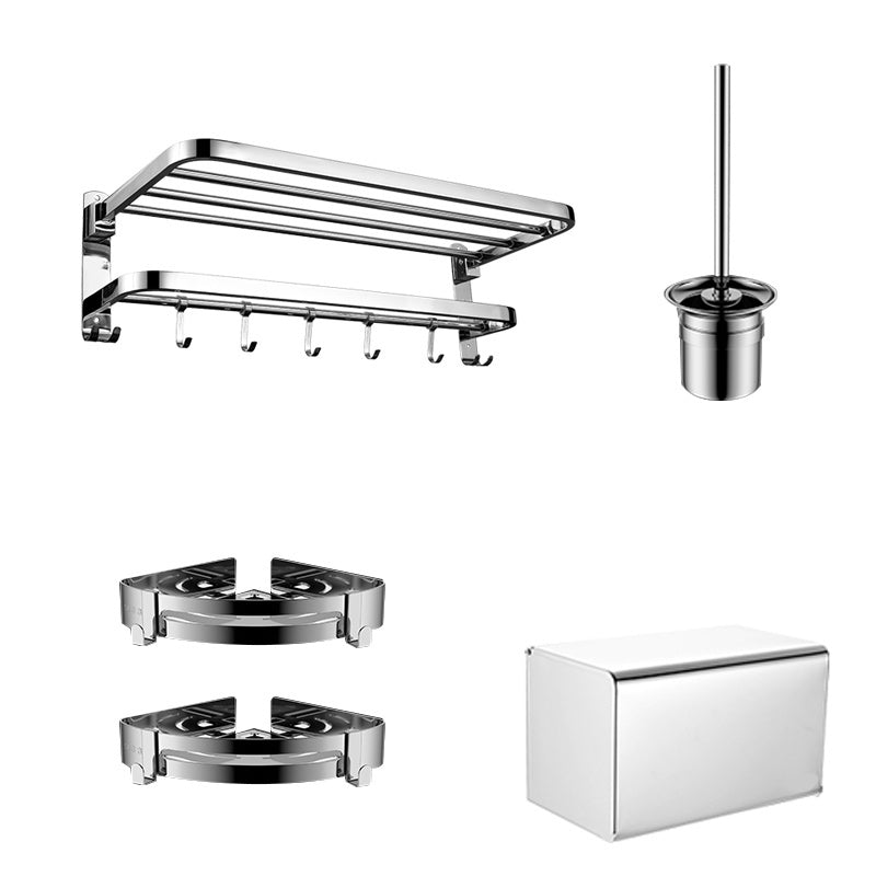 Maliben | Contemporary Bathroom Accessory Set Made Of Chrome-Plated Stainless Steel With Bathrobe Hooks/Towel Rail