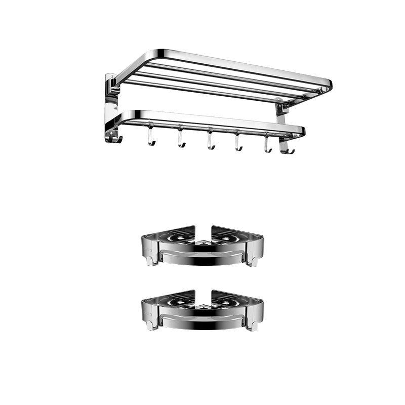 Maliben | Contemporary Bathroom Accessory Set Made Of Chrome-Plated Stainless Steel With Bathrobe Hooks/Towel Rail
