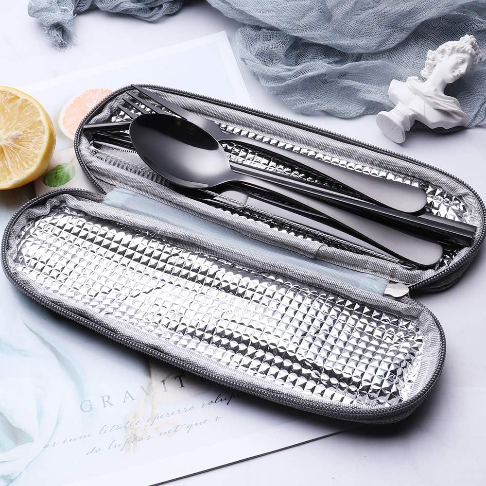 Maliben | Cutlery Set Gocutlery | 4-Piece For On The Go | Stainless Steel & Bpa-Free | With Transport Case