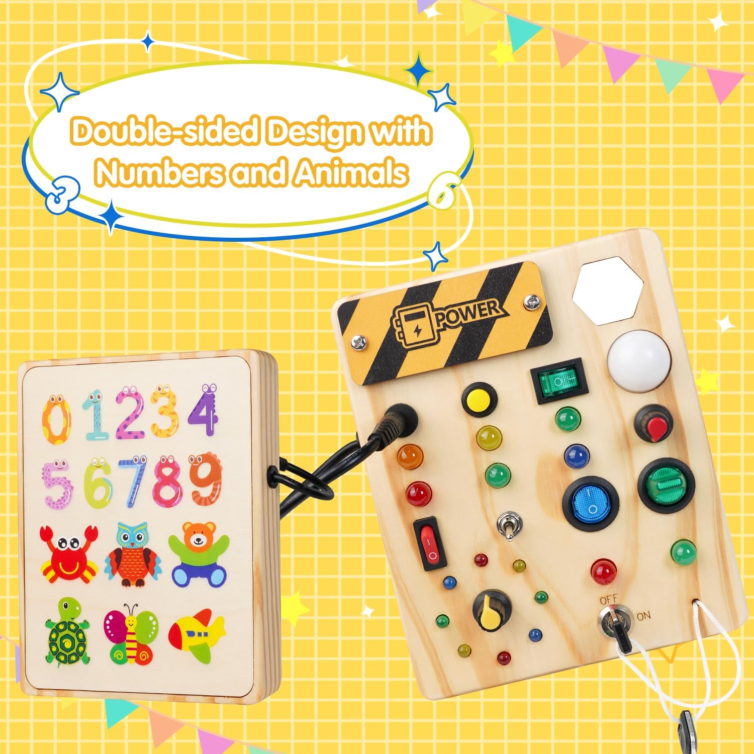 Maliben | Montessori Toddler Pin Board - Discovering With Creative Lights