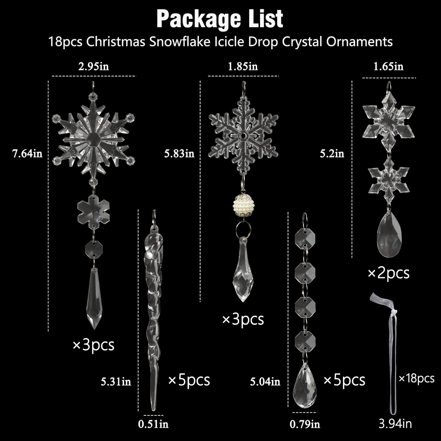 Maliben | Crystal Christmas Ornaments Set - Shinebright