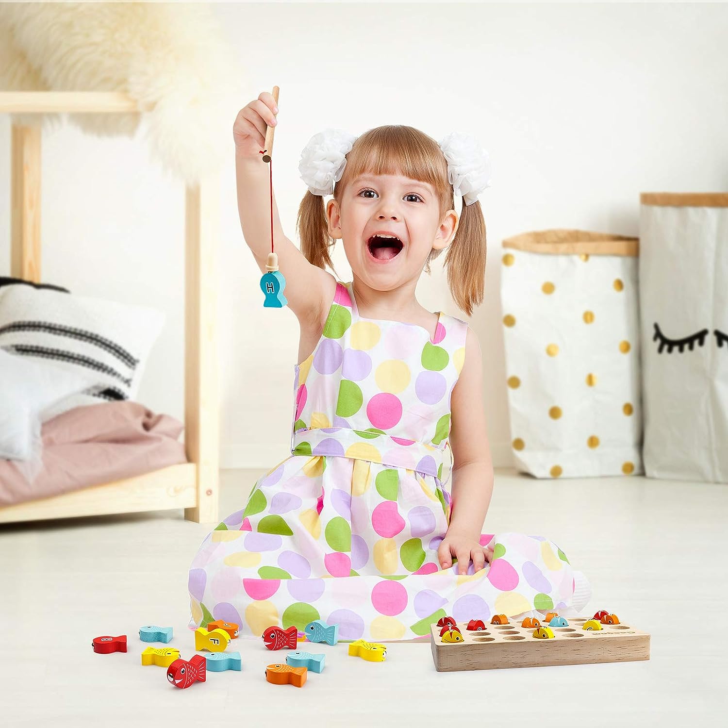 Maliben | Enchanting Wooden Magnetic Fishing Game - Educational Play Fun For Toddlers