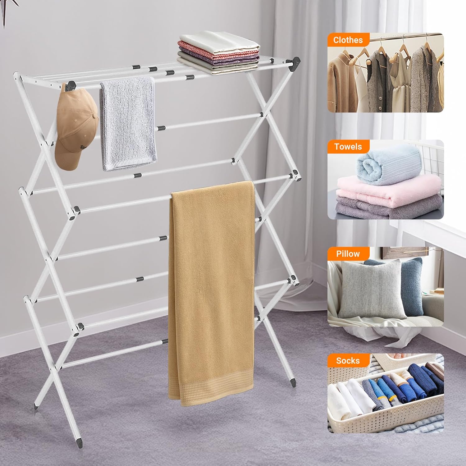 Maliben | 3-Tier Foldable Clothes Drying Rack – Drymate